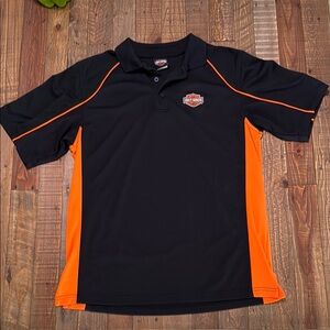 Harley-Davidson Black and Orange Men's Shirt